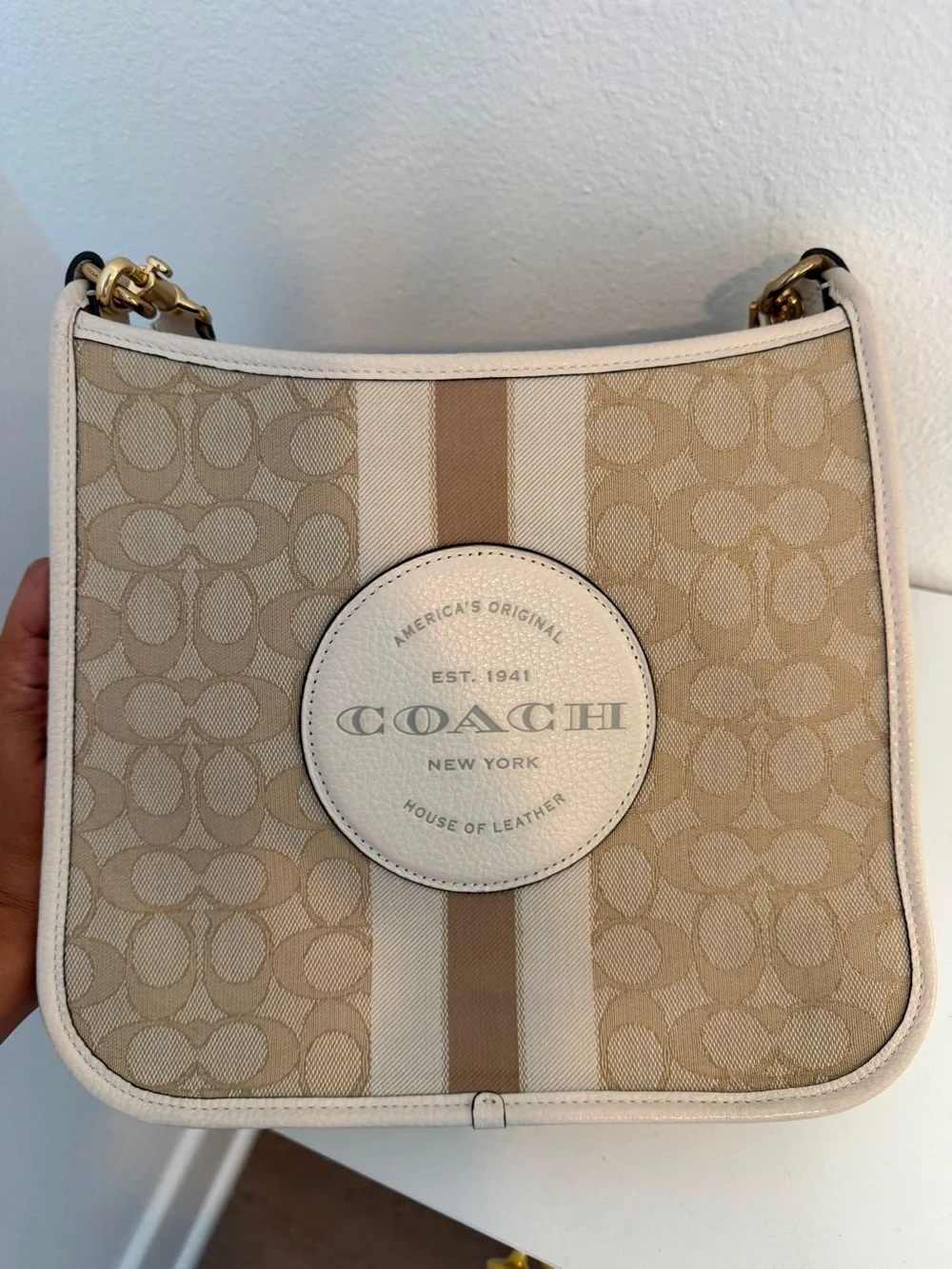 Coach Dempsey File Bag in Signature Canvas Shoulder Bag